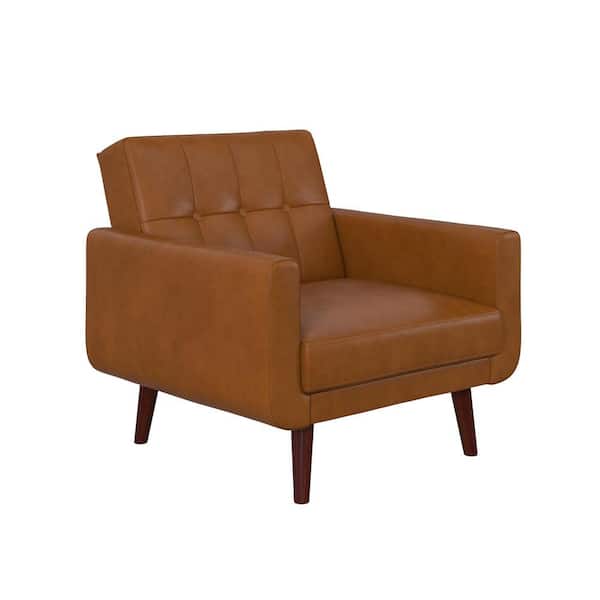 Dhp Fay Camel Faux Leather Upholstered, Leather Modern Chair