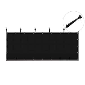 Privacy Fence Screen Heavy-Duty 90% Blockage Shade Cover Fencing Net for Wall Garden Gazebo Backyard, 3 x 25 ft., Black