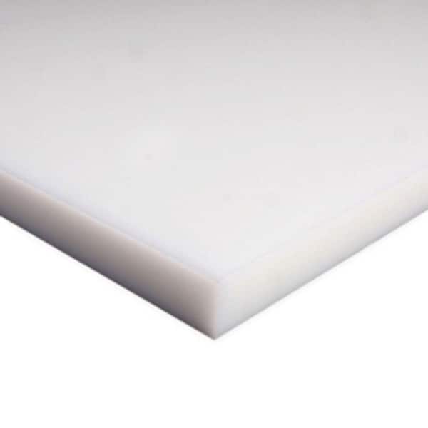 POLYMERSHAPES 12 in. X 48 in. X 0.500 in. White Polyethylene HDPE Sheet