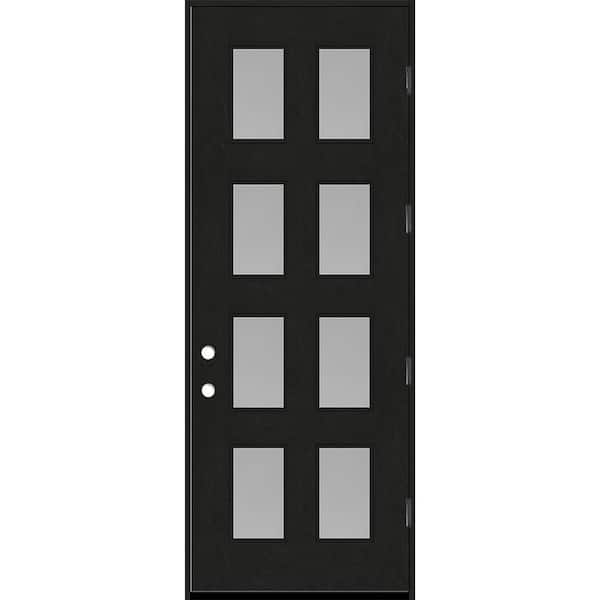 Regency 42 in. x 96 in. 8L Modern Clear Glass LHOS Onyx Stained Fiberglass Prehung Front Door w/4 in. Jamb