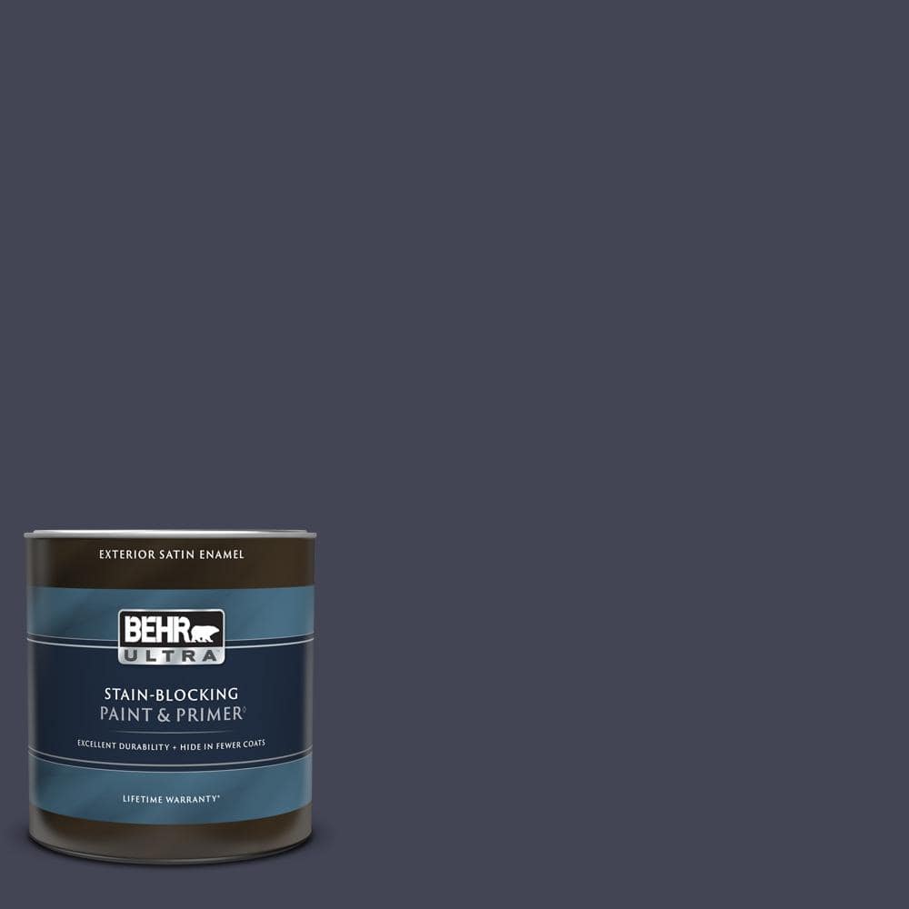 BEHR ULTRA 1 qt. PPU1519 Black Sapphire Satin Enamel Exterior Paint