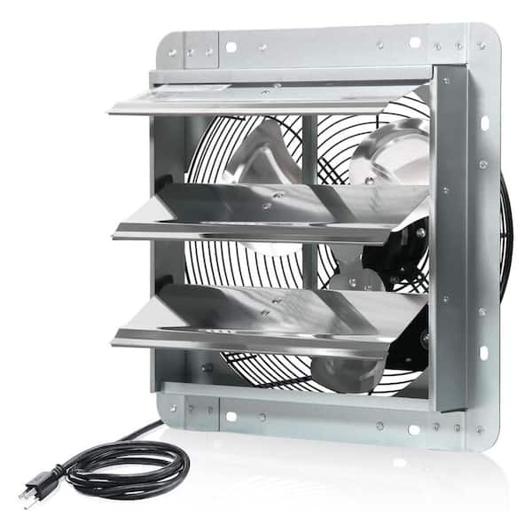 KIWDZFU 12 in. Aluminum Shutter Exhaust Fan Wall Mounted with 1.65m Power Cord, 1450CFM
