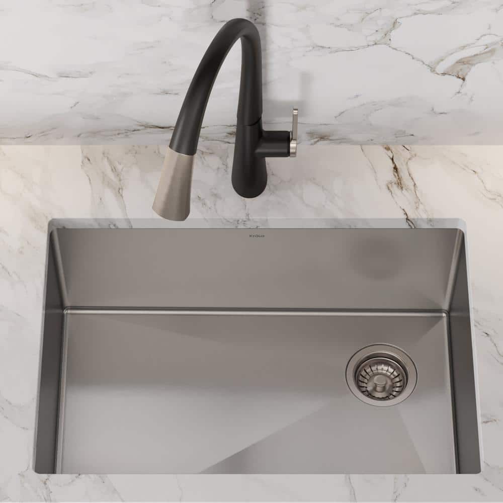 27-Inch Stainless Steel Undermount Single Bowl Kitchen Sink