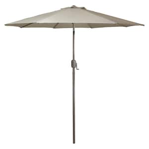 9 ft. Outdoor Patio Market Umbrella with Hand Crank and Tilt Taupe