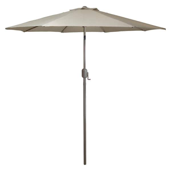Northlight 9 ft. Outdoor Patio Market Umbrella with Hand Crank and Tilt Taupe