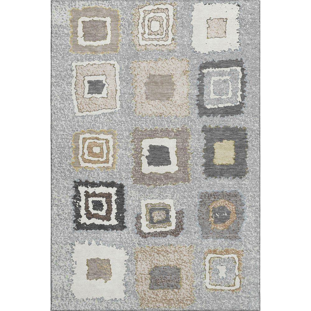 Mayfield Premium Machine Washable Abstract AMF2014 Gray 9 ft. x 12 ft. Area Rug price history on PriceWatchPro