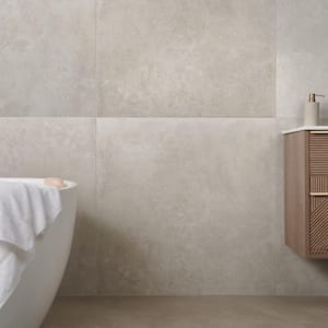Provence White 35.43 in. x 35.43 in. Limestone Look Semi-Polished Porcelain Floor and Wall Tile (17.43 sq. ft./Case)