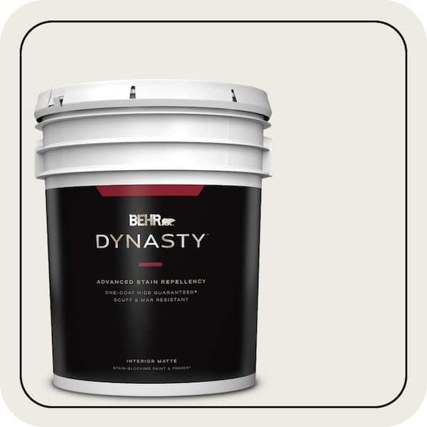 BEHR DYNASTY 5 gal. Designer Collection #DC-006 First Snow Matte Interior Stain-Blocking Paint & Primer
