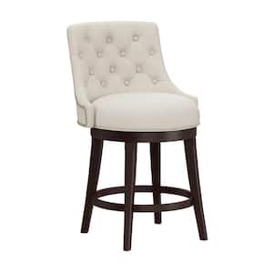 Halbrooke 24 in. Chocolate and Cream Swivel Counter Stool