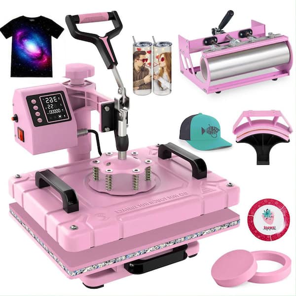 5-in-1 12x15 Heat Press Machine with 30oz. Tumbler Press, Swing Away, LCD Control, Adjustable Pressure