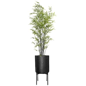 87.5 in. Artificial Bamboo Tree in Chevron planter