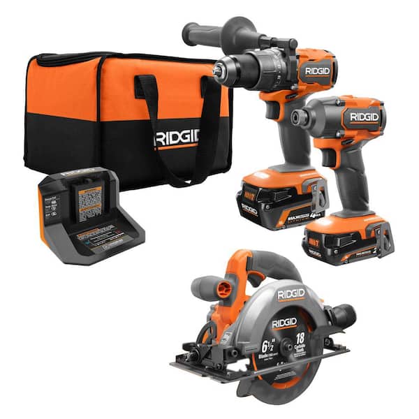 18V Brushless Cordless 2-Tool Combo Kit w/ (2) Batteries, Charger, Bag & Subcompact Brushless 6-1/2 in Circular Saw