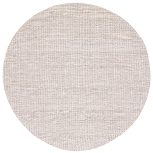 Abstract Ivory/Gray 4 ft. x 4 ft. Speckled Round Area Rug