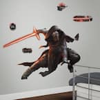 2.5 in. W x 27 in. H Star Wars EP VII Kylo Ren 13-Piece Peel and Stick Giant Wall Decal with Glow in the Dark