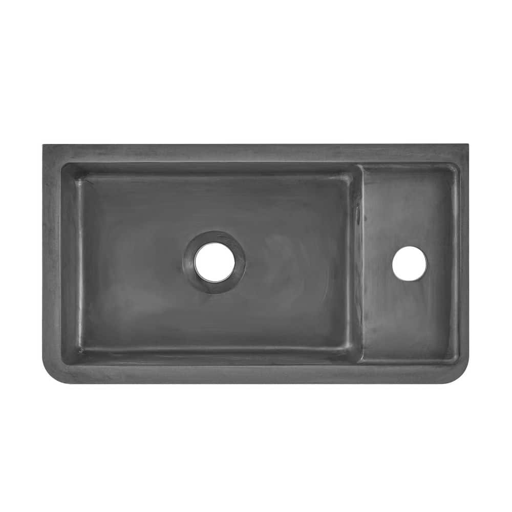 Lisse 17.5" Dark Grey Ceramic Wall-Mount Vessel Sink