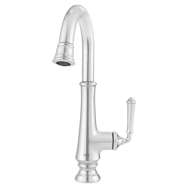 American Standard Delancey Single-Handle Pull-Down Bar Faucet with Pull-Down Spray in Polished Chrome
