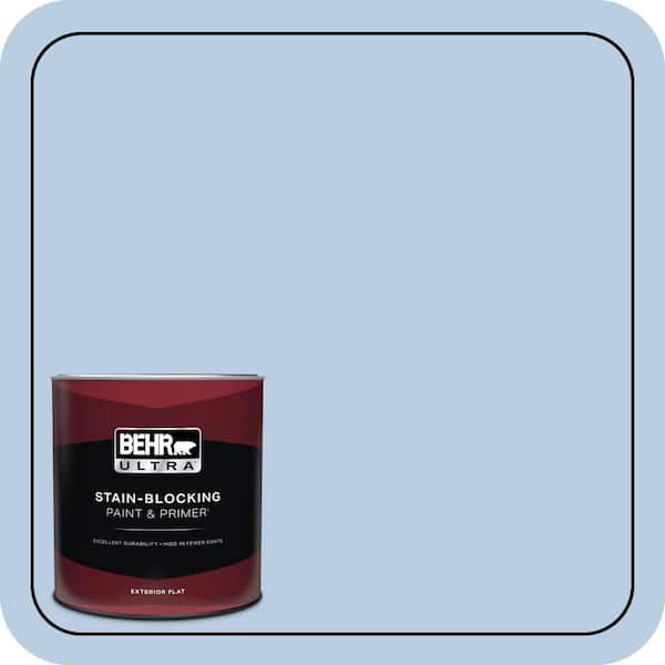 BEHR ULTRA 1 Qt. #580C-3 Impressionist Sky Flat Exterior Paint & Primer