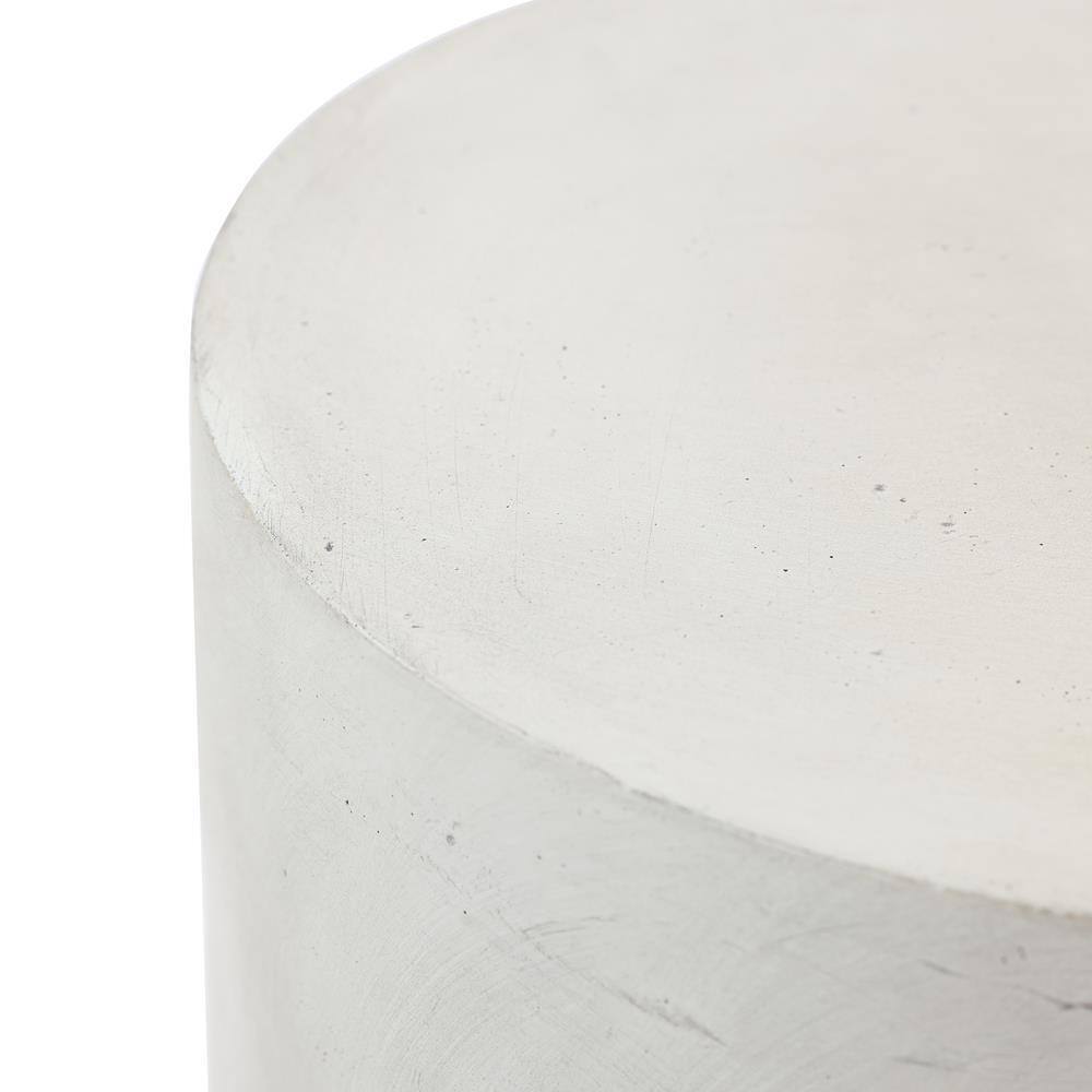Gray and White Ombre Cement Round Outdoor Side Table