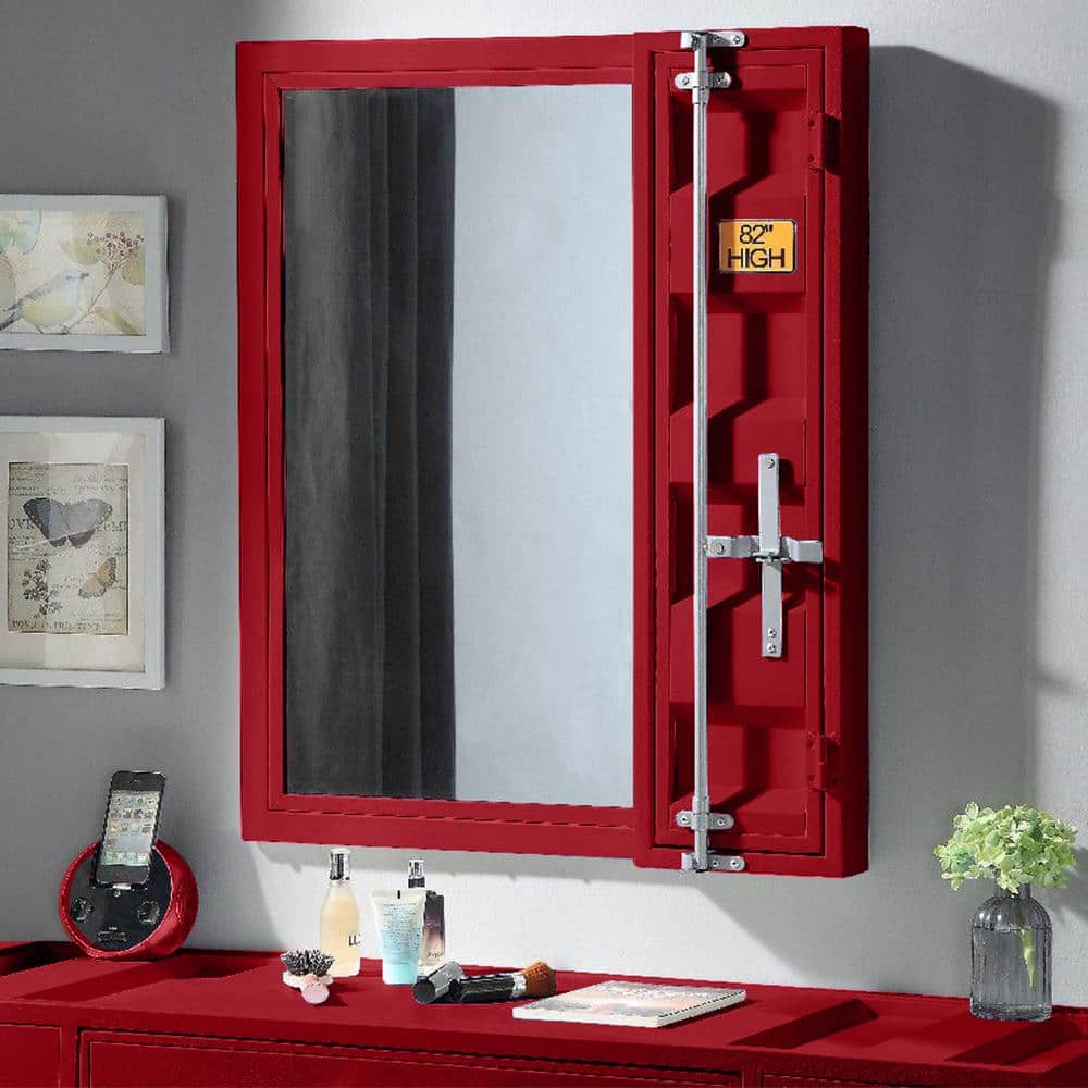 26 in. W x 32 in. H Rectangular Single Metal Framed Wall Bathroom Vanity Mi