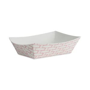 Red/White Paper Food Baskets, 0.5 lb Capacity (1000-Pack)