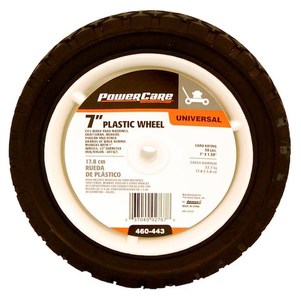 Powercare 7 in. x 1.5 in. Universal Plastic Wheel for Lawn Mowers