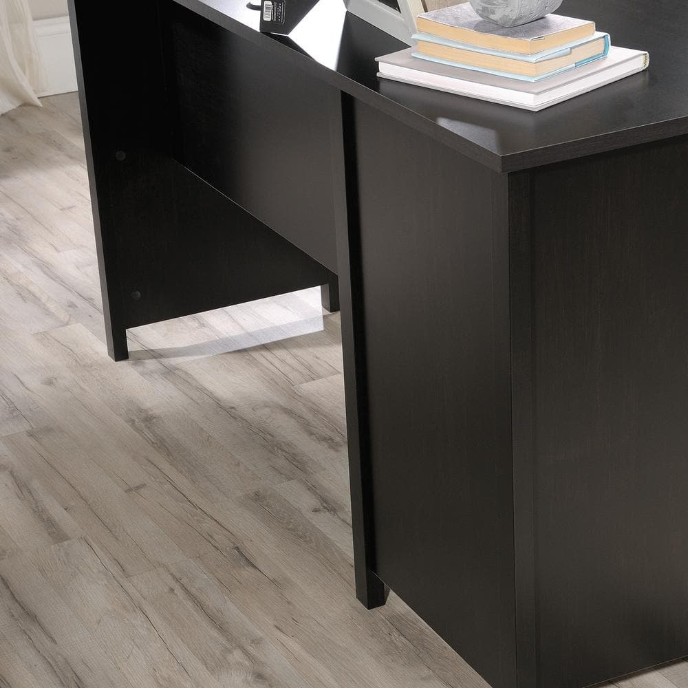 Estate Black L-Shaped Executive Desk with File Drawer