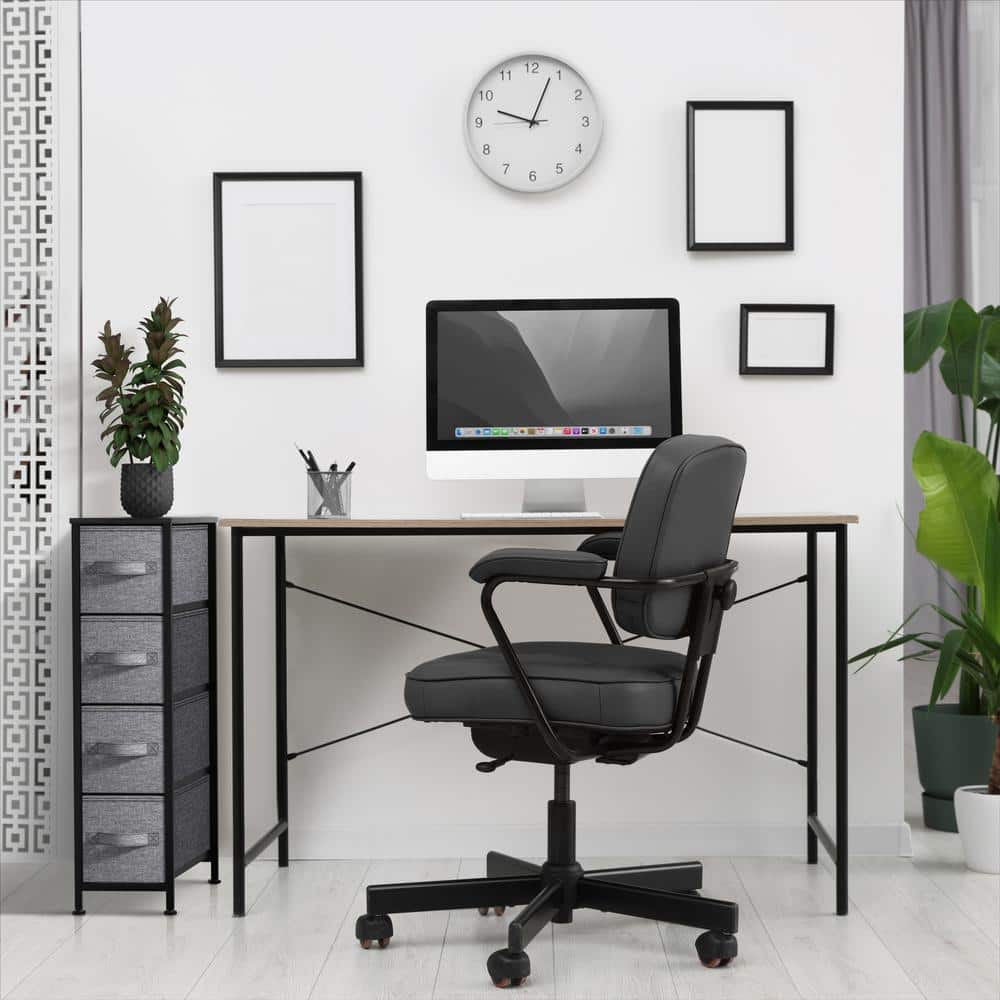 Sorbus Slim Black 4-Drawer Storage Tower with Steel Frame