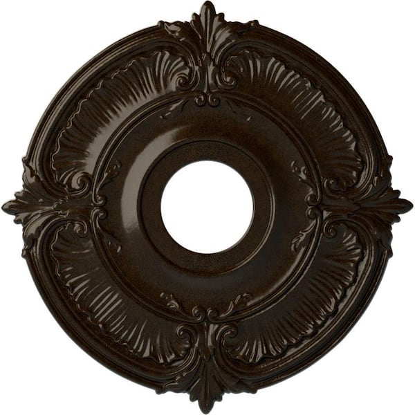 Ekena Millwork 18 in. x 4 in. I.D. x 5/8 in. Attica Urethane Ceiling Medallion (Fits Canopies upto 5 in.), Hand-Painted Bronze