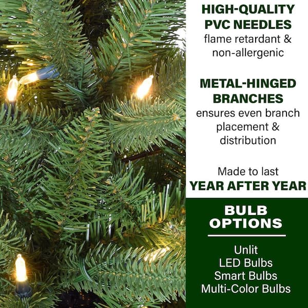 Fraser Hill Farm 9 ft. Pre-Lit Winter Falls Slim-Silhouette Artificial  Christmas Tree with Multi-Color LED Lights and EZ Connect FFWF090-6GR