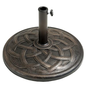 42 lbs. Round Resin Patio Umbrella Base Weight Stand for Outdoor in Bronze