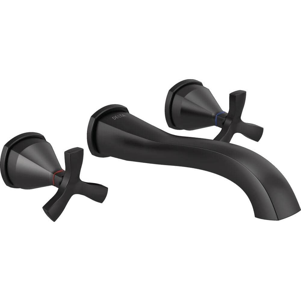 Modern Elegance 8'' Wide Bronze Finish Wall Mounted Faucet