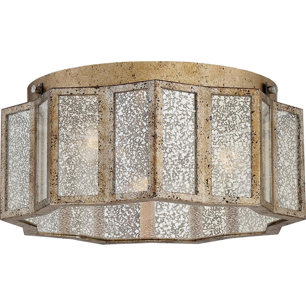 hato3dx 　angelito moulinat Quoizel Shrine 16 in. 3-Light Aged Gold Flush Mount