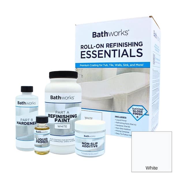 BATHWORKS 22 oz. White Standard Tub and Tile Refinishing Kit with Non-Slip Protection