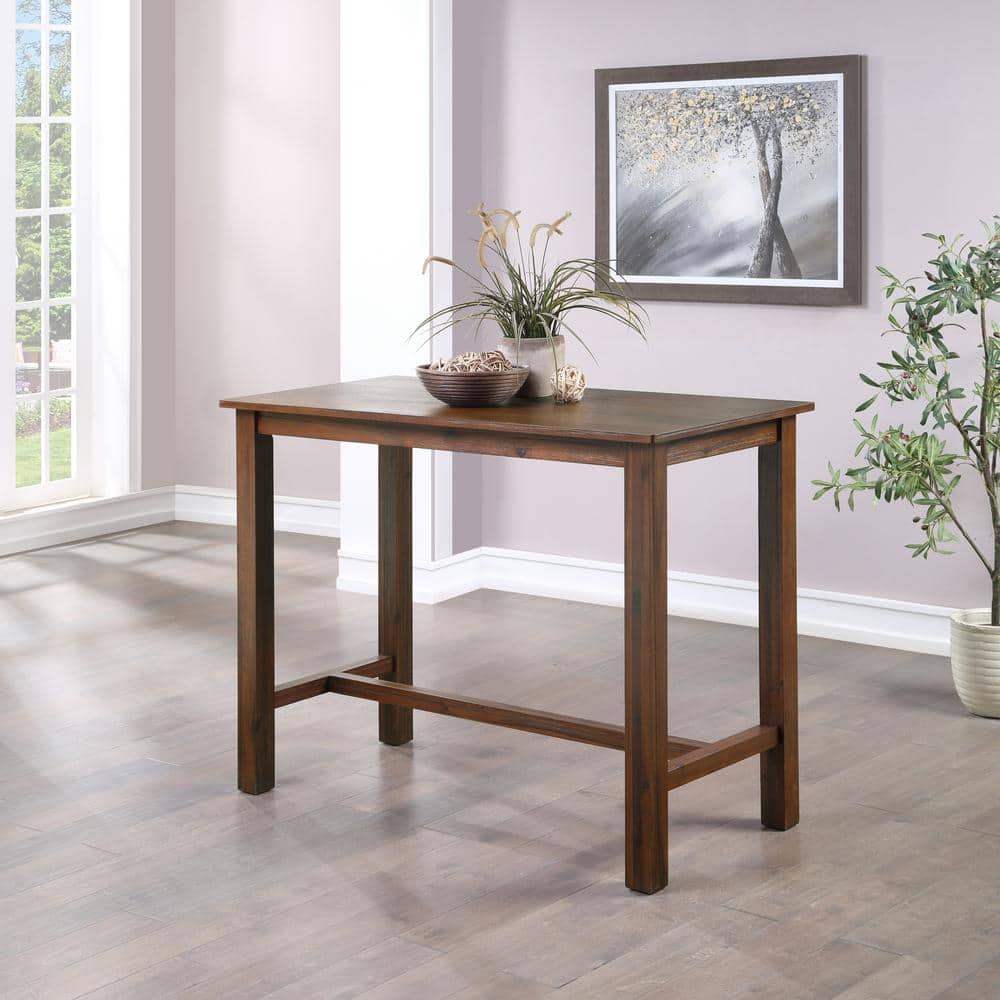Rustic Reclaimed Wood Rectangular Counter Height Pub Table