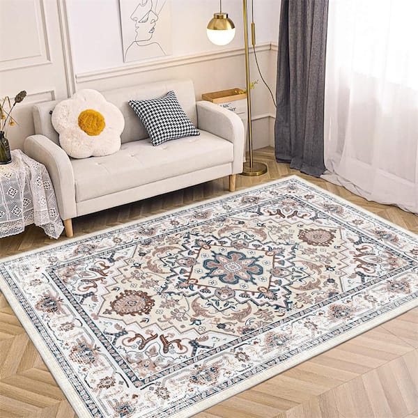 Area Rug 5x7 Vintage Bohemian Persian Non-slip Washable Rug