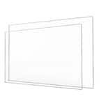 Plexiglass 16 in. x 20 in. Clear Rectangular Acrylic Sheet 1/8 in. Thick Flat Edge Rust Scratch Resistant (Pack of 2)
