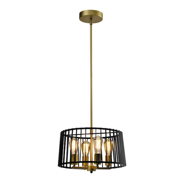 Madison 4-Light Black/Gold Candlestick Island Chandelier