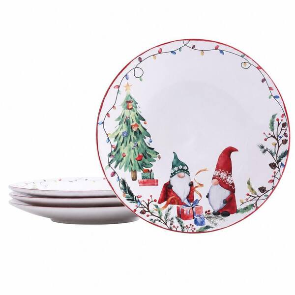 Christmas Gnomes Series Gnomes Color Dishwasher Safe Microwave Safe Scratch Stain Resistant Ceramic Dinner Plates