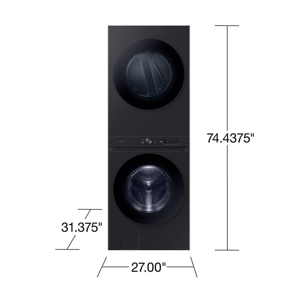 Brushed Black 4.6 cu. ft. Electric Washer and 7.6 cu. ft. Dryer Set