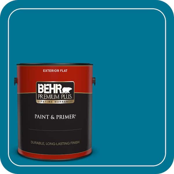 BEHR PREMIUM PLUS 1 gal. #S-G-520 Blue Luxury Flat Exterior Paint & Primer