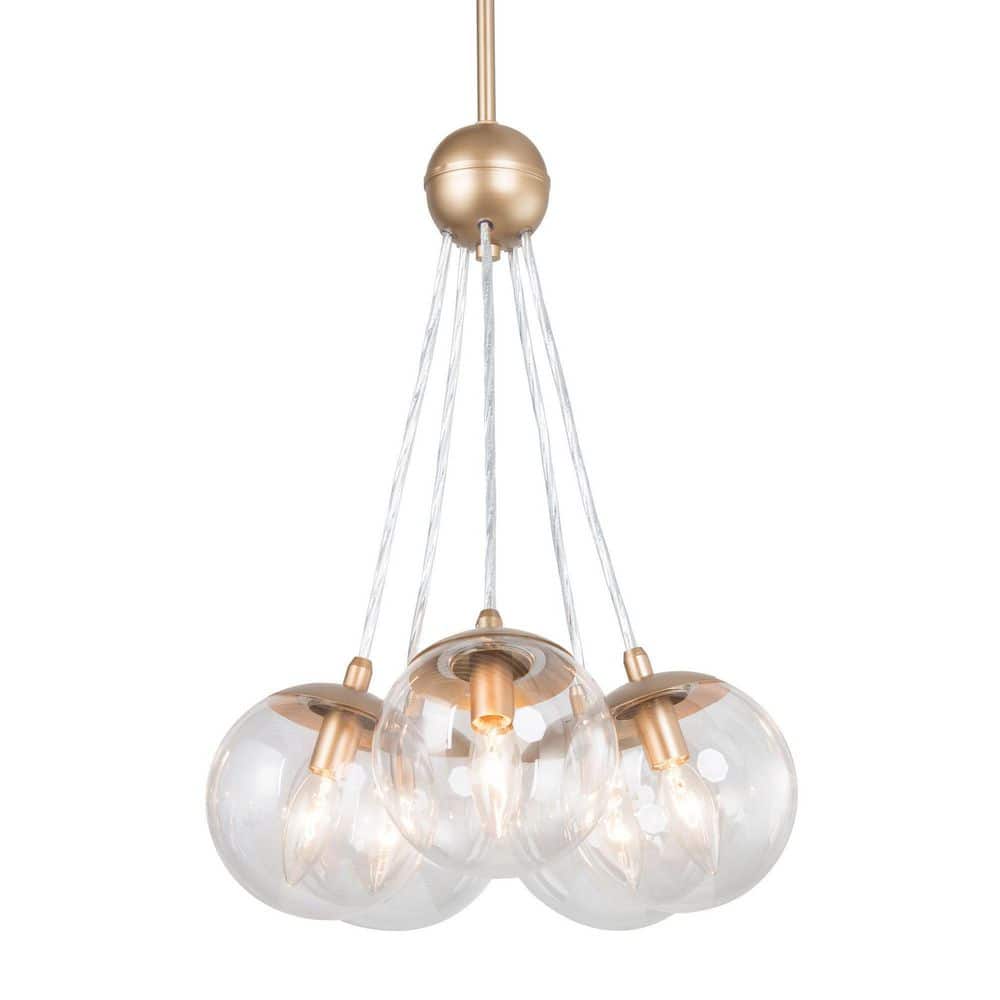 5-Light Gold Chandelier with Glass Shades price history on PriceWatchPro