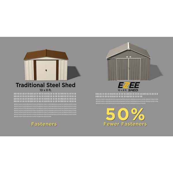 Arrow 10 ft. W x 8 ft. H x 8 ft. D EZEE Extra-High Gable Shed in