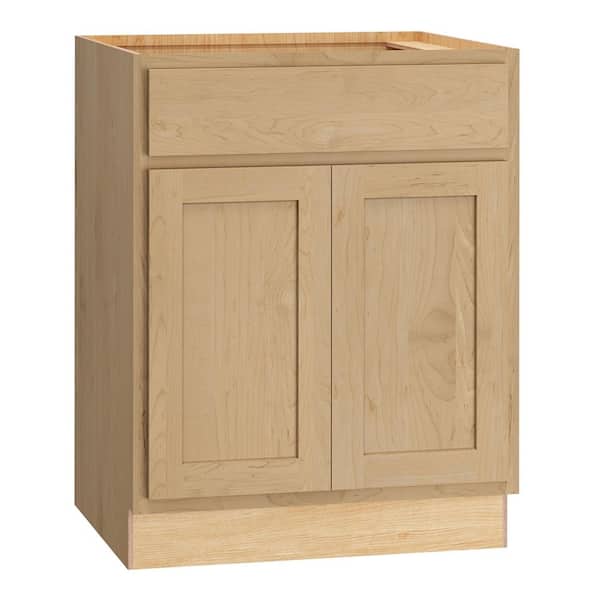 QuickShip Cottage 27 in. W x 24 in. D x 34.5 in. H in Assembled Sink Base Kitchen Cabinet in Canopy Partial Overlay