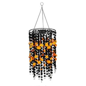 28 in. Pumpkin Metal Solar Mobile Lantern