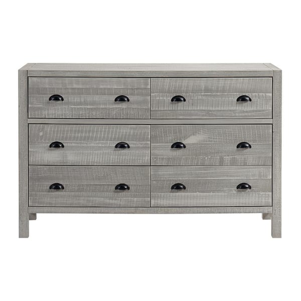 Alaterre Furniture Windsor 6-Drawer Gray Double Dresser