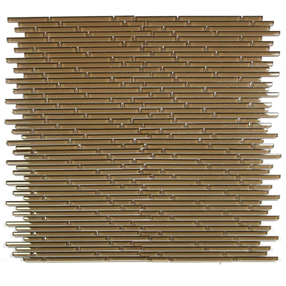 New Era Brown 12" x 12" Glossy Glass Mosaic Tile