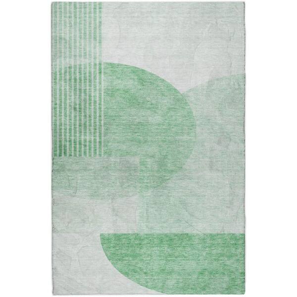 Dream Shag Premium Machine Washable Abstract ADS678 Green 9 ft. x 12 ft. Area Rug
