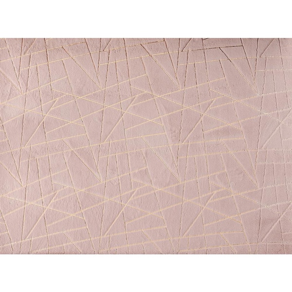 Amazing Rugs Lily Luxury Geometric Gilded Pink 8 ft. x 11 ft. Area Rug