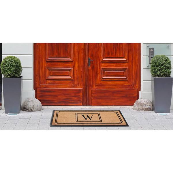 A1 Home Collections A1HC Black/Beige 24 in. x 47.5 in. Rubber and Coir Heavy  Duty, Extra Large Monogrammed R Door Mat - Yahoo Shopping