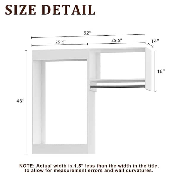 Luxeyard 52 in W White Modular Closet System Wood Closet Organizer